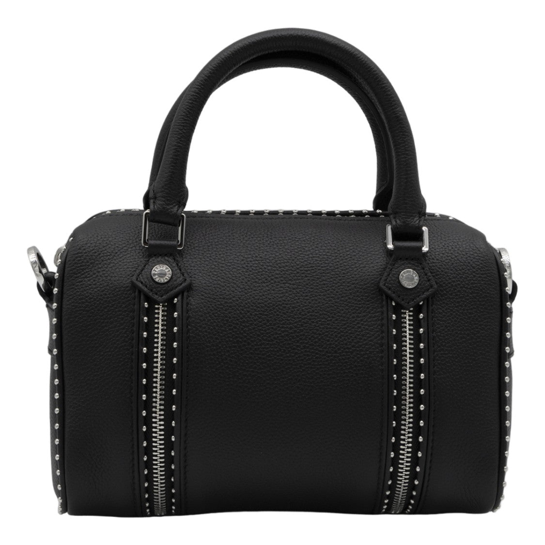 Zadig & Voltaire Structured Handbag With Pebbled Texture And Silver Accents