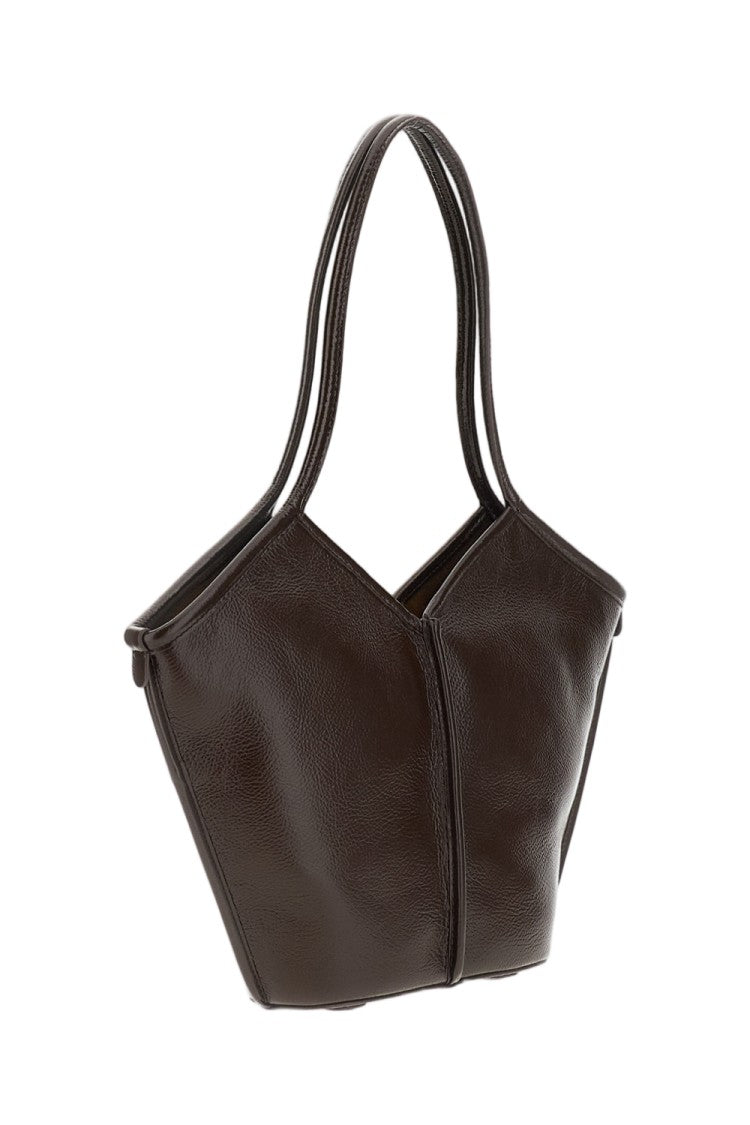 Hereu Brown Leather Calella S Tote Bag