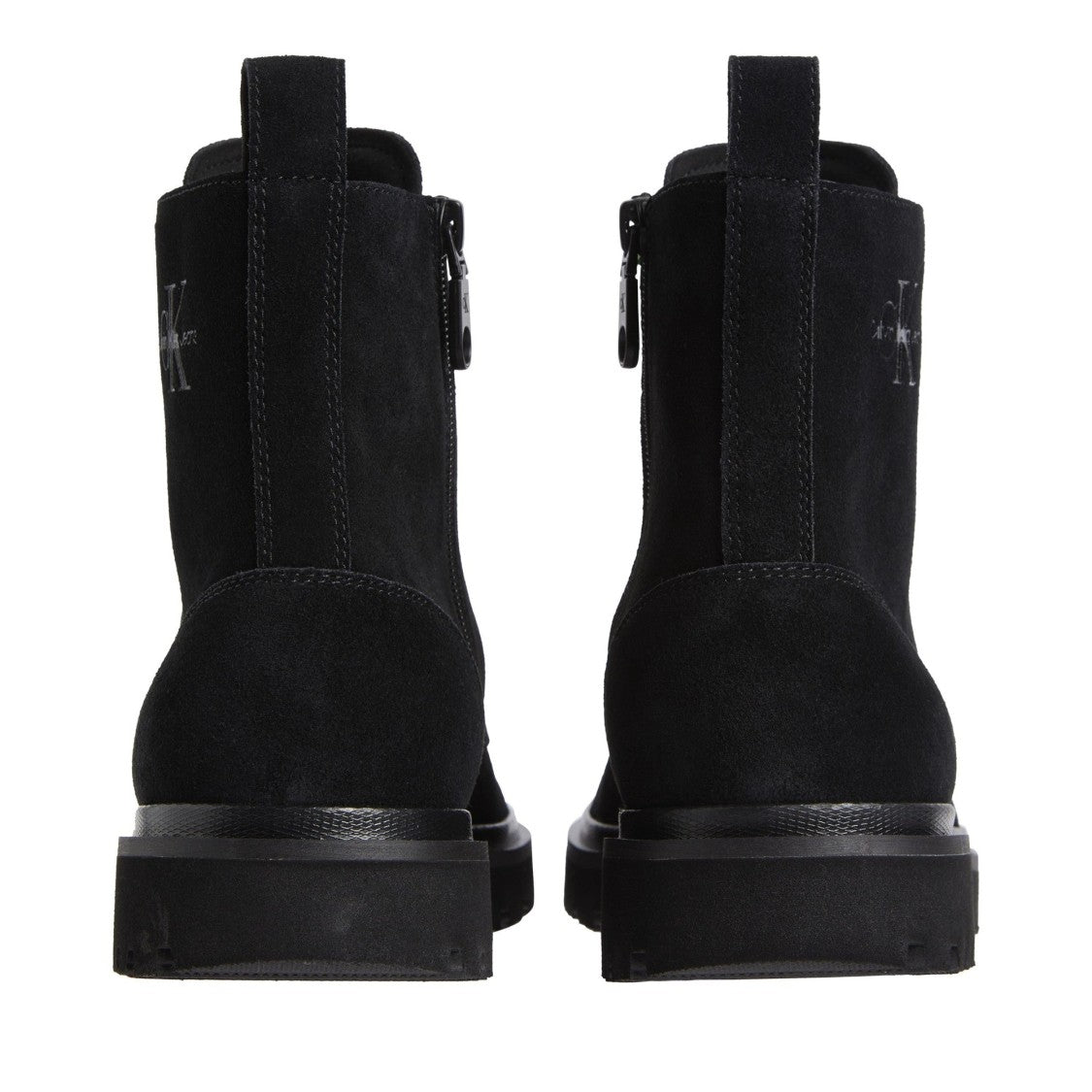 Calvin Klein Jeans Black Durable Sole Lace Closure Suede Ankle Boots
