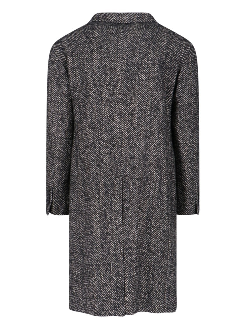 Tagliatore "Pino Lerario" Double-Breasted Coat Black