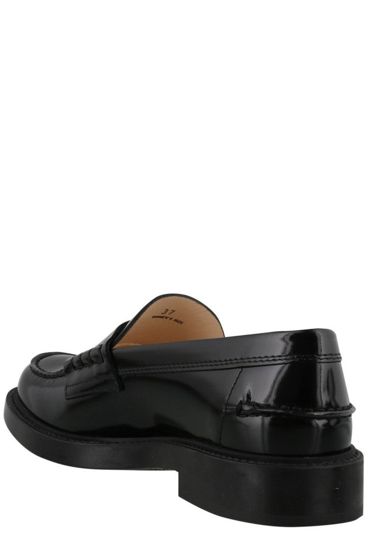 Tod's Polished Leather Loafer With Decorative Strap By Tod's