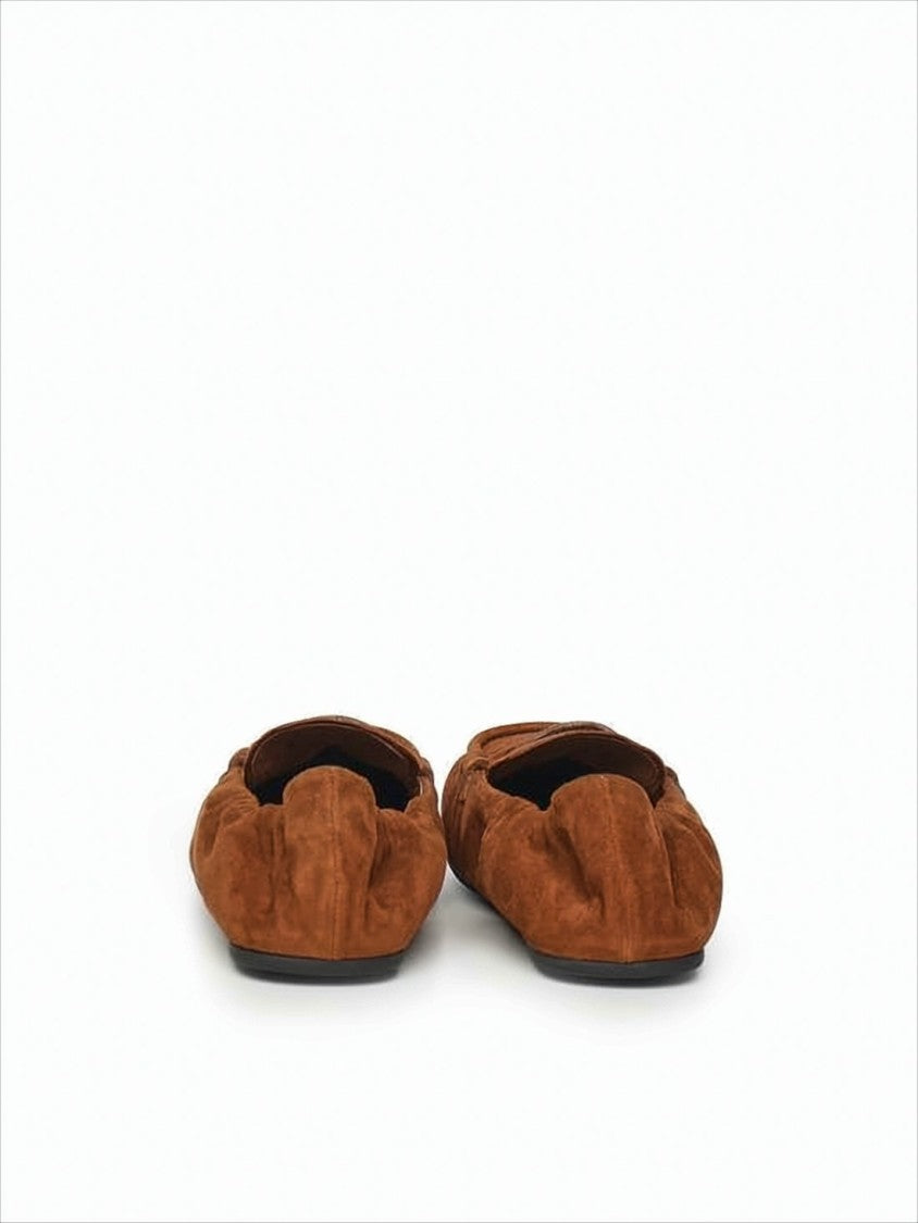 Miu Miu Brown Suede Lambskin Leather Loafers
