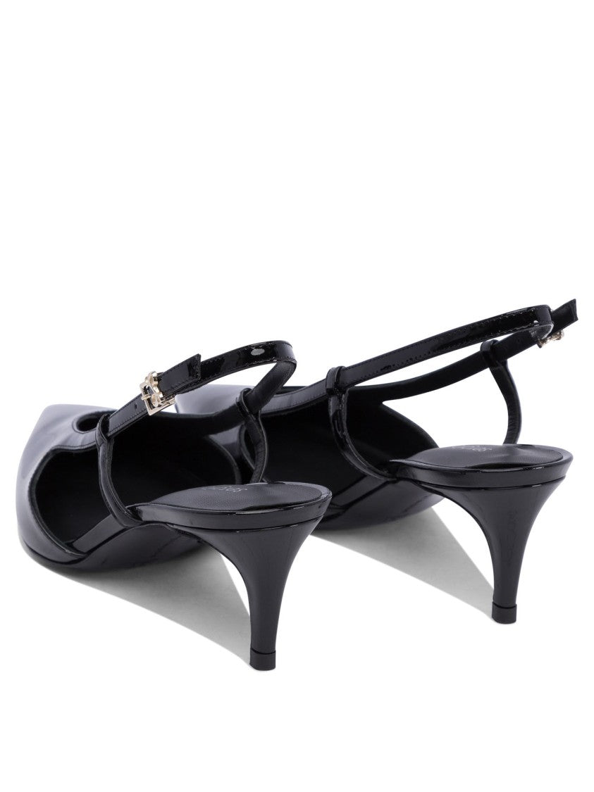 Sergio Levantesi Glossy Leather Slingback Heeled Shoes