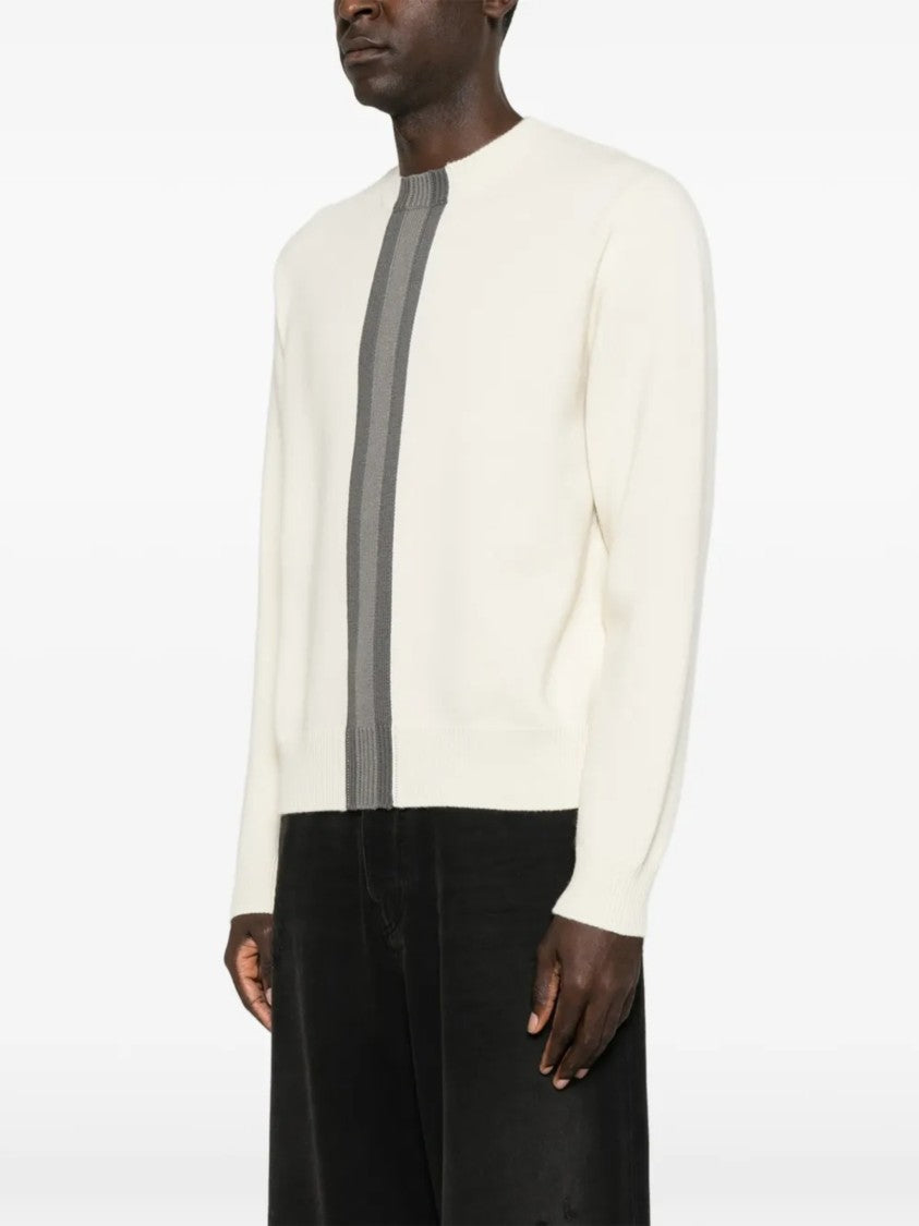 Gucci Minimalist Crewneck Sweater With Vertical Stripe Design