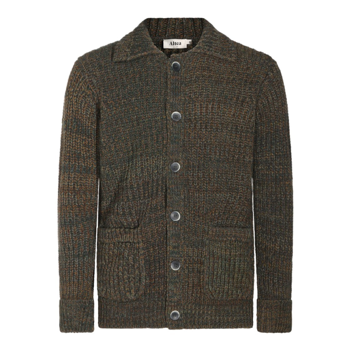 Altea Ribbed Collared Button-Up Cardigan
