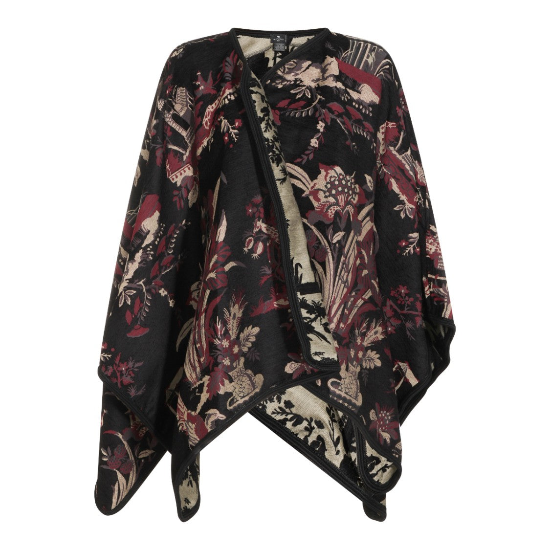 Etro Cotton Viscose Blend Cape With Jacquard Workmanship