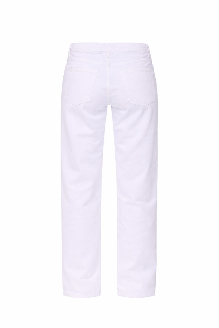 Agolde Mid Rise Straight-Leg Jeans With Clean White Wash
