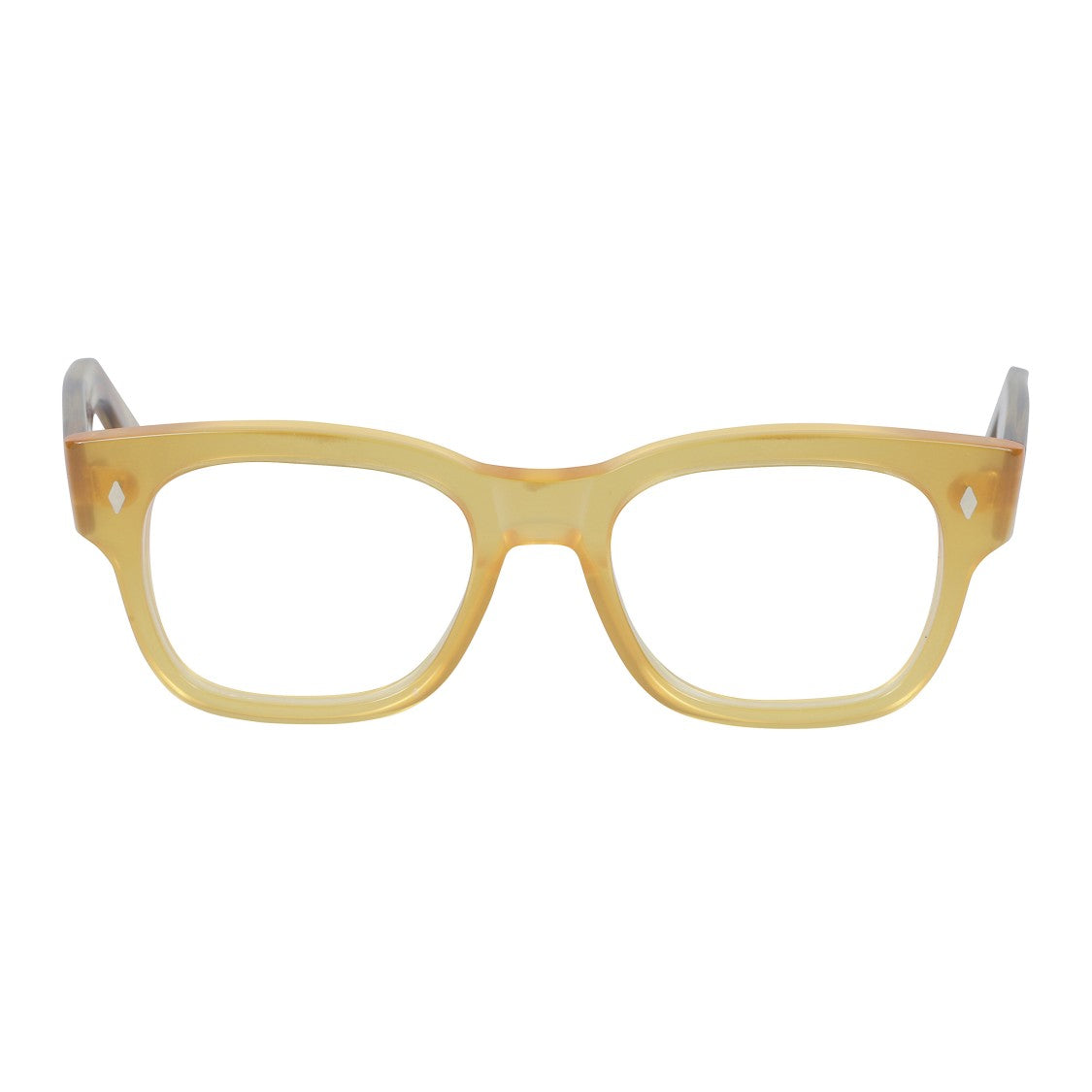 Kador Timeless/N 1962 Translucent Amber Rectangular Sunglasses With Tortoiseshell Temples