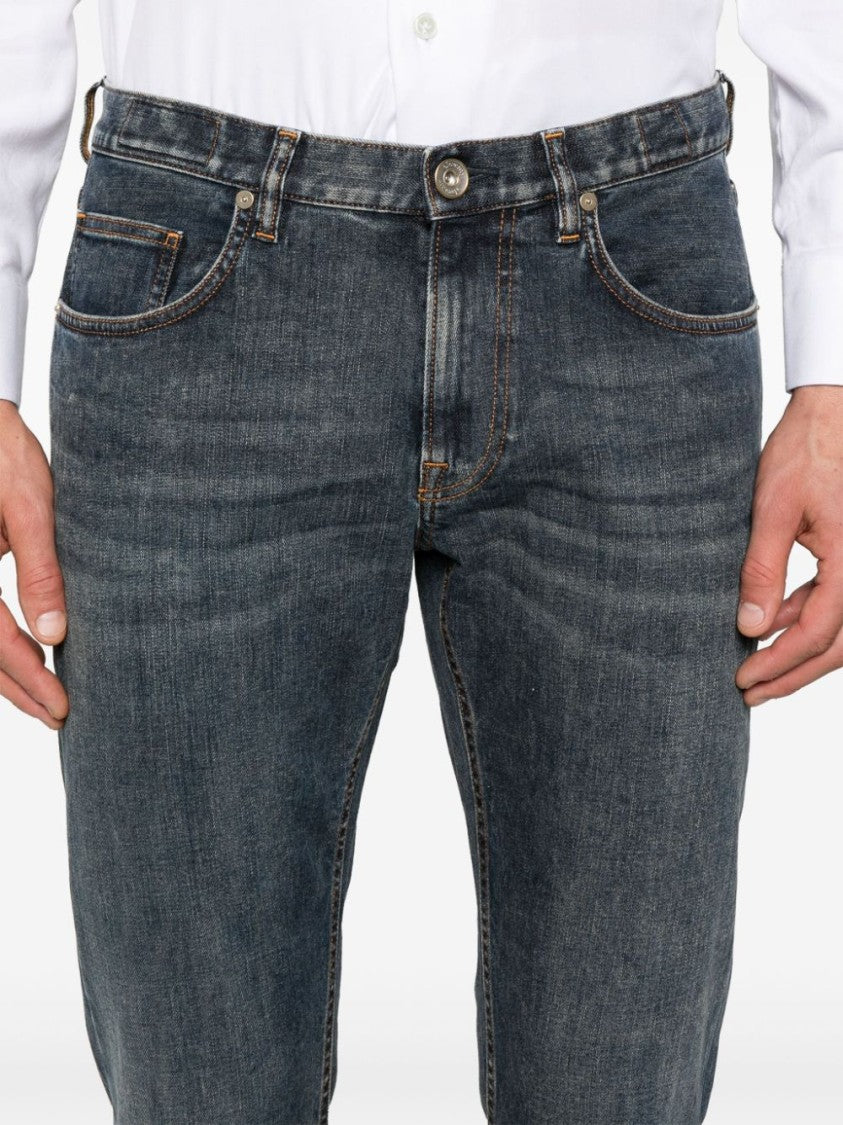 Eleventy Stonewashed Slim Cut Jeans