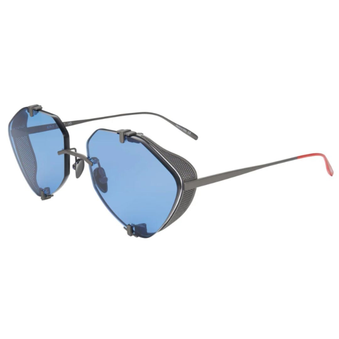 Vysen Khoid Kh-5 Geometric Titanium Sunglasses With Blue Lenses
