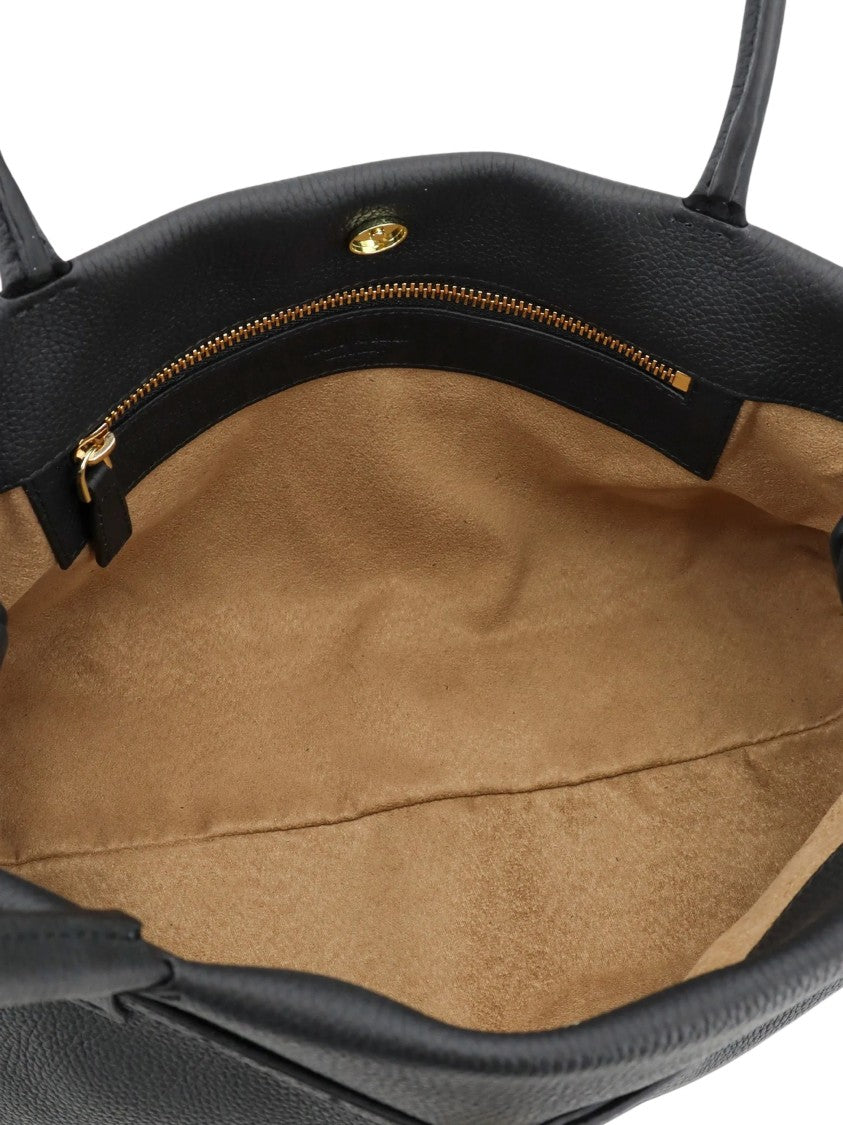 Manu Atelier Gray Le Cambon Textured Leather Handbag