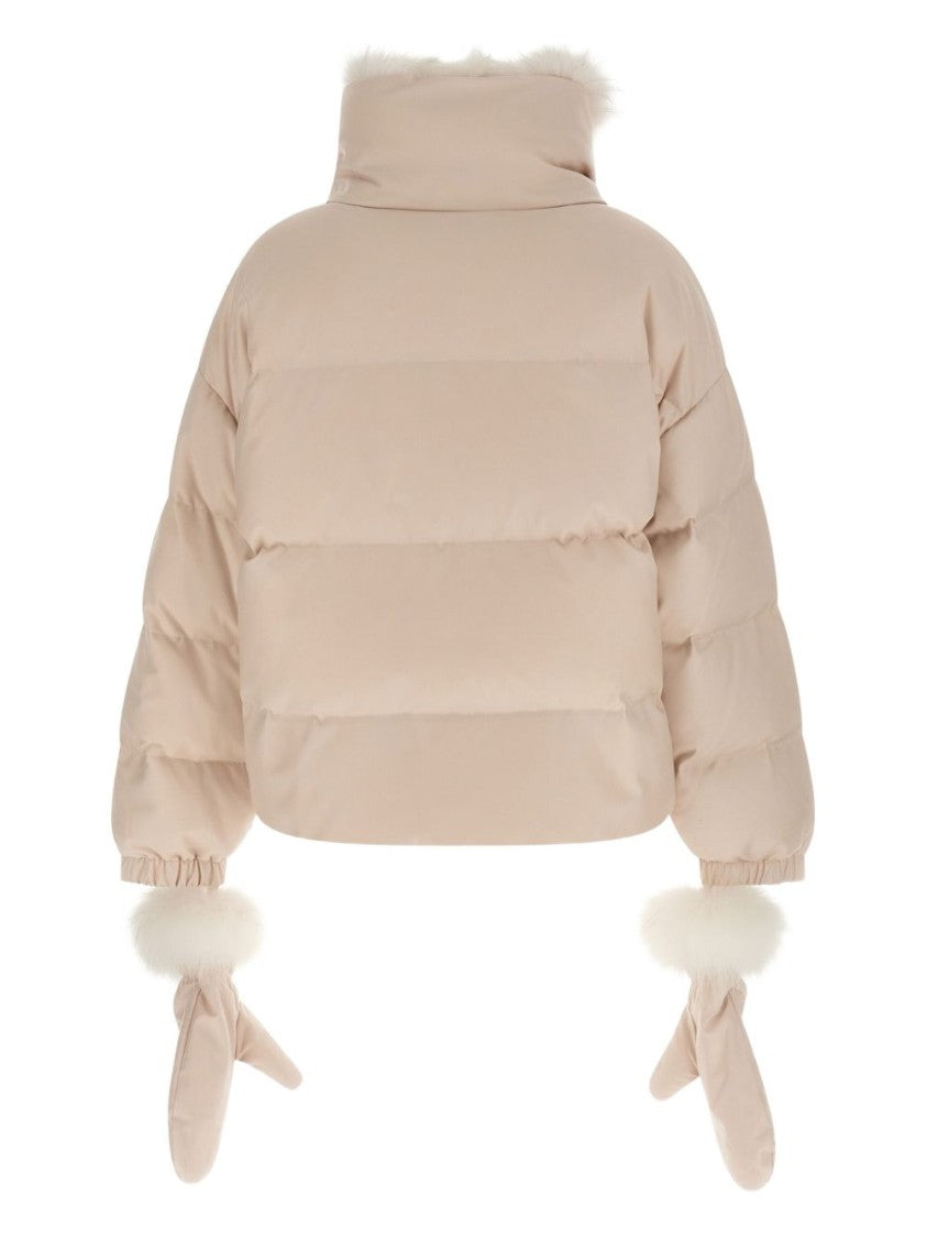 Yves Salomon Soft Beige Down Jacket