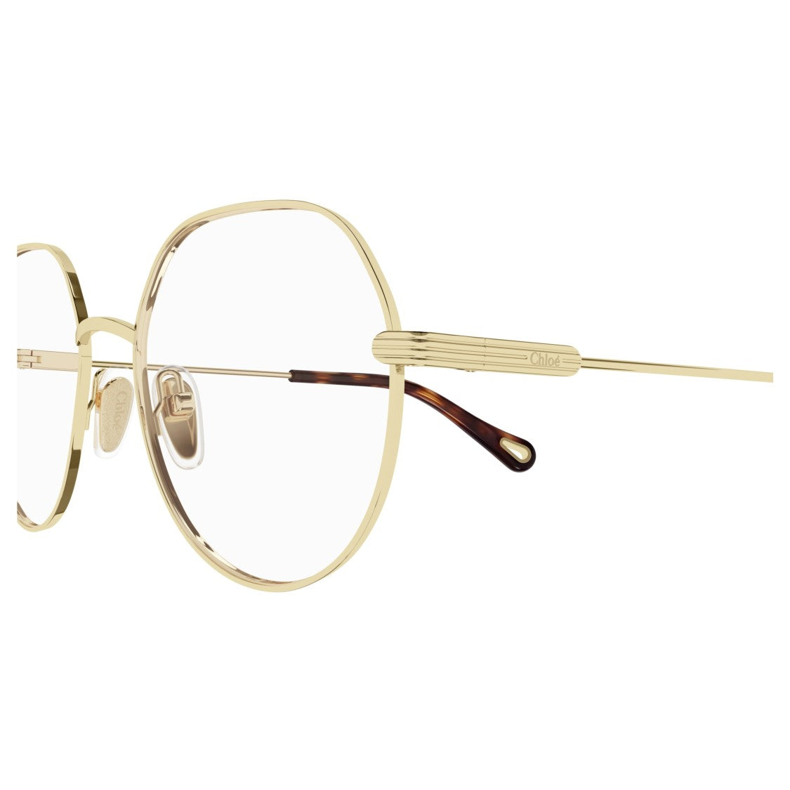 Chloé Ch0137o Geometric Gold Metal Frame Eyeglasses