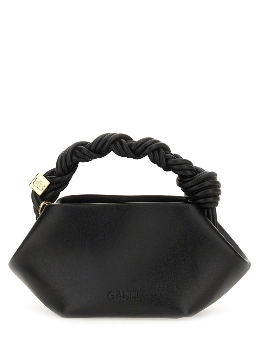 Ganni Geometric Mini Shoulder Bag With Twisted Handle Design