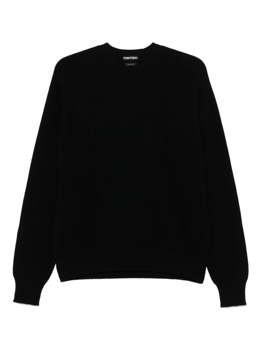 Tom Ford Classic Crewneck Sweater In Soft Black Cashmere Blend