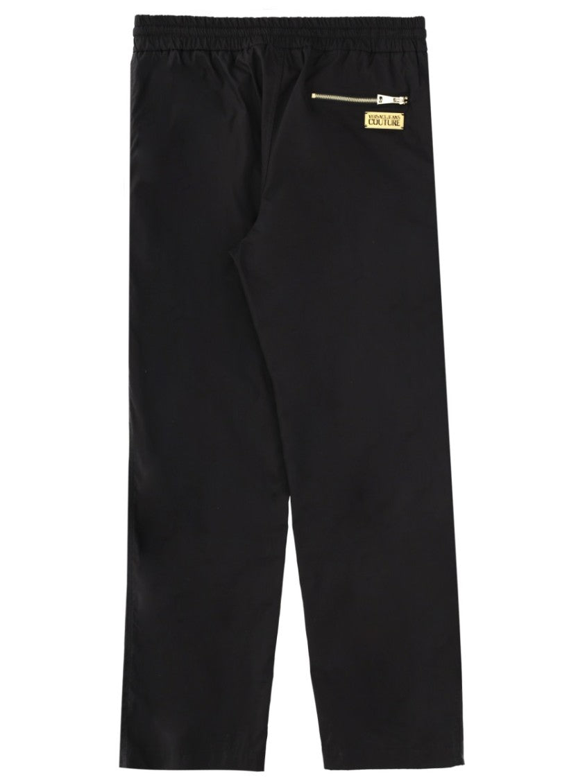 Versace Jeans Couture Black Cotton Elastic Waistband Sweatpants