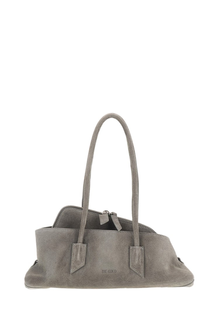 The Attico Asymmetrical Trapezoid Suede Top Handle Bag
