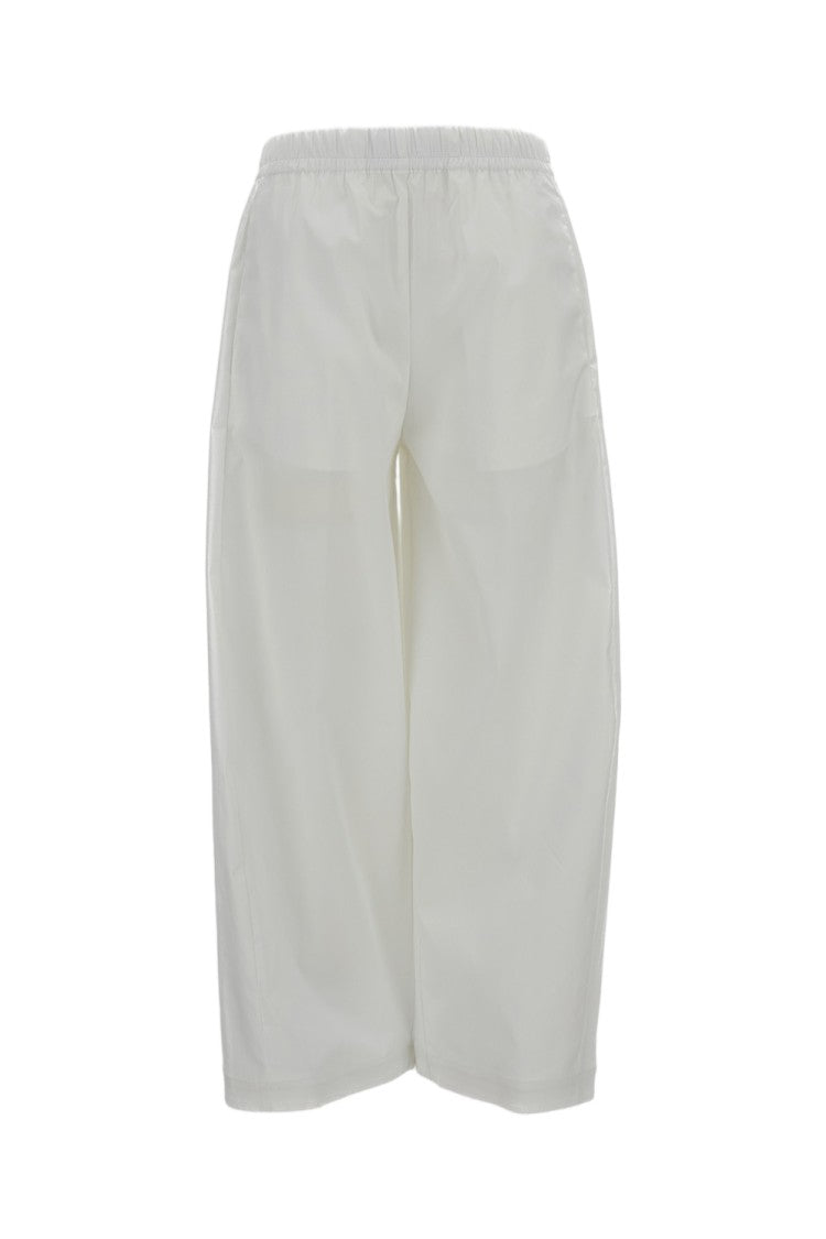 M.S.M. Milano Cotton-Blend Trousers With Elasticated Waist And Wide-Leg Design