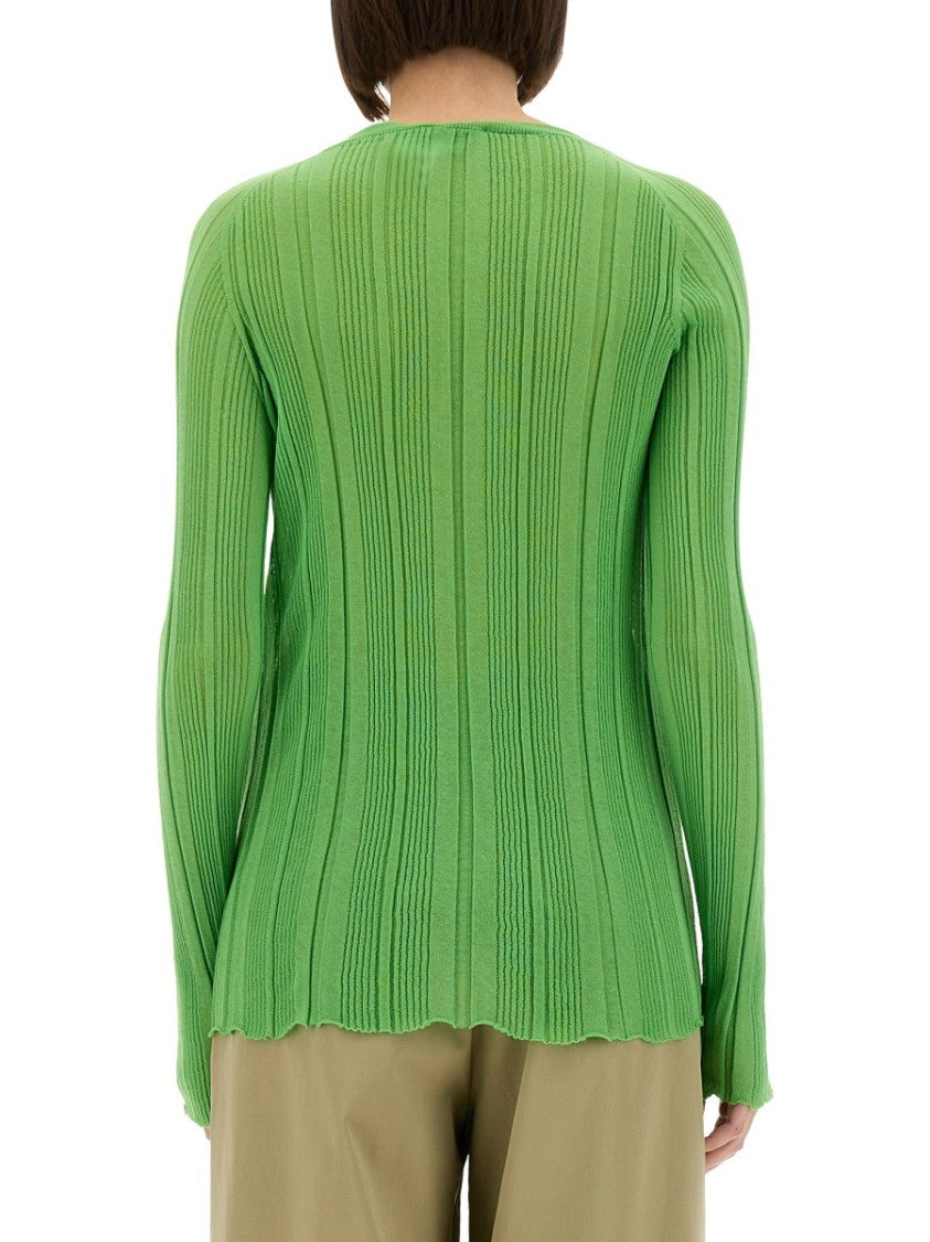 Alysi Ribbed Texture Green Slim Fit Shirt