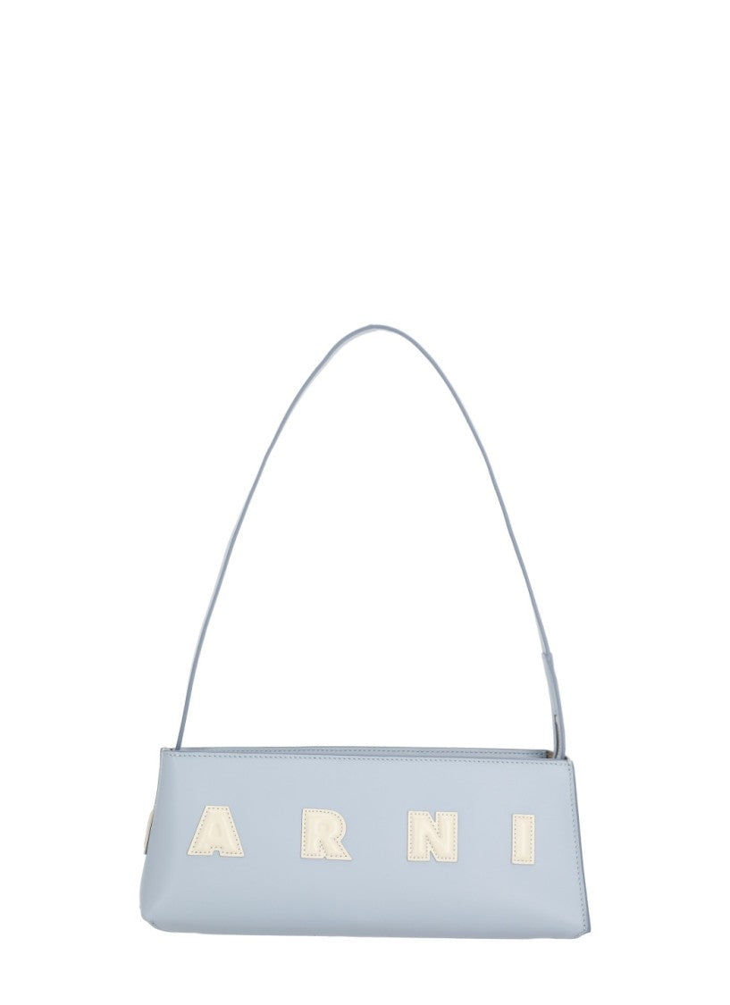 Marni Rectangular Light Blue Leather Museo Baguette Bag