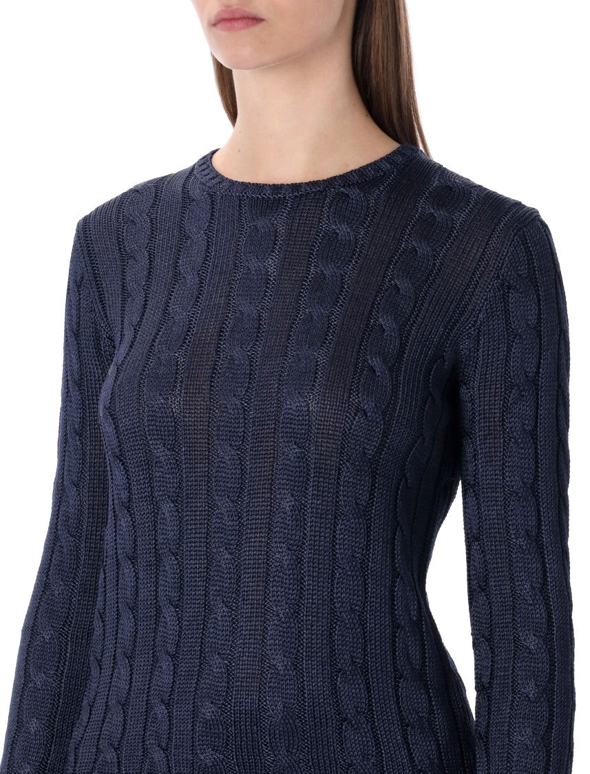 Polo Ralph Lauren Cable Knit Wool Silk Sweater