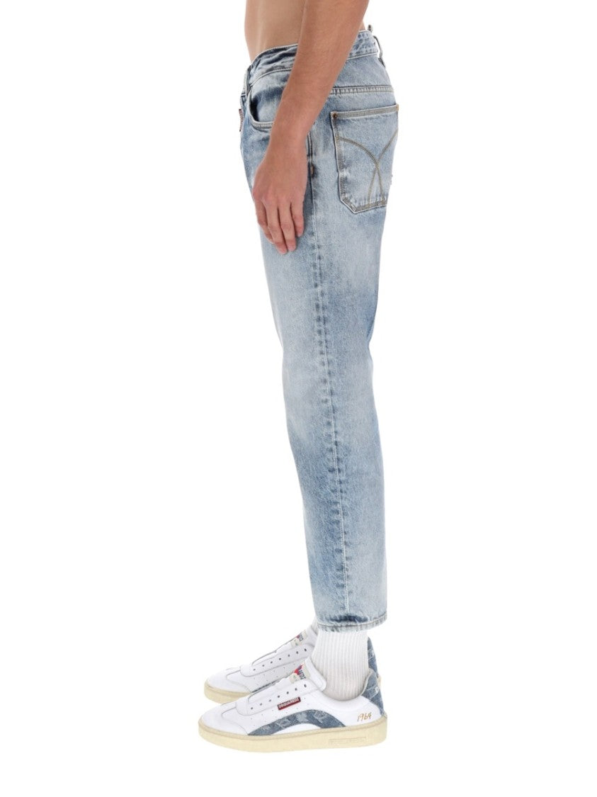 Dsquared2 Light Blue Washed Cotton Jeans