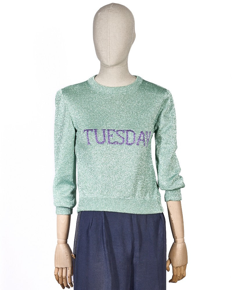 Alberta Ferretti Turquoise Wool Tuesday Sweater