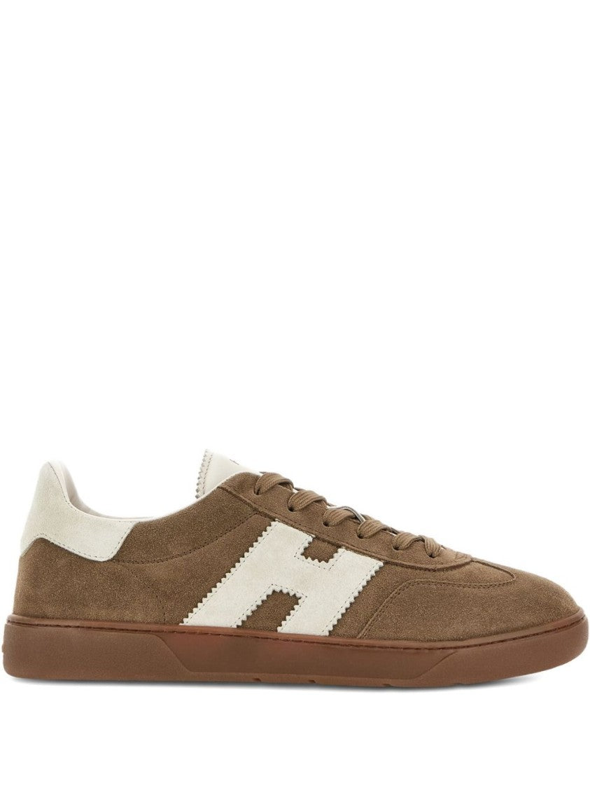 Hogan Earth Brown Suede Lace-Up Sneakers