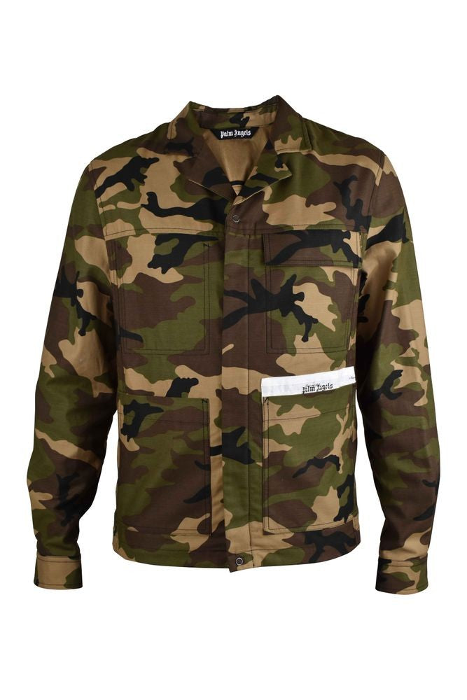 Palm Angels Khaki Camouflage Cotton Jacket