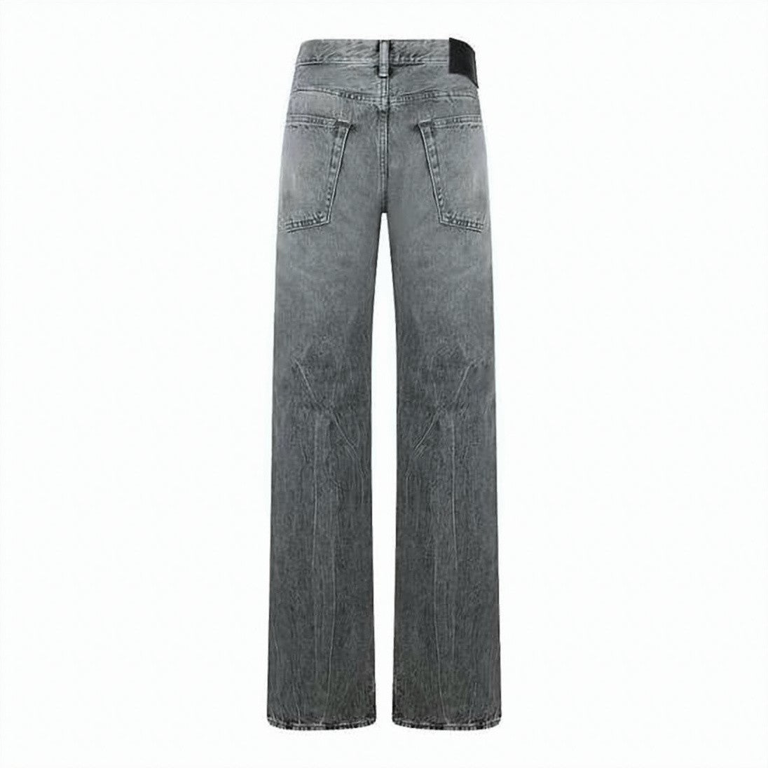 Acne Studios Faded Grey Denim Pants With Textured Weave And Classic Five-Pocket Design