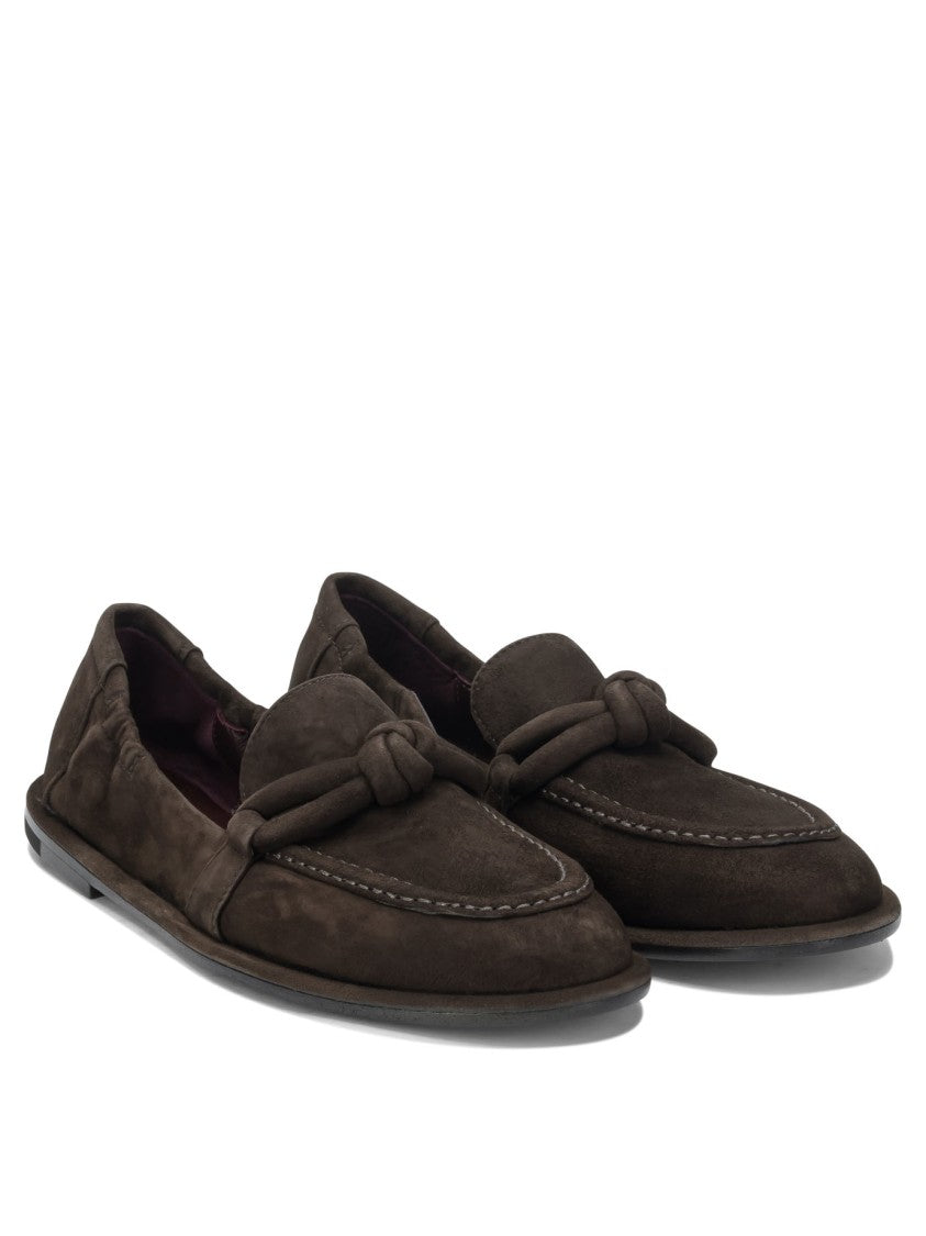 Pomme D'or Classic Moccasin Loafers With Decorative Knotted Strap