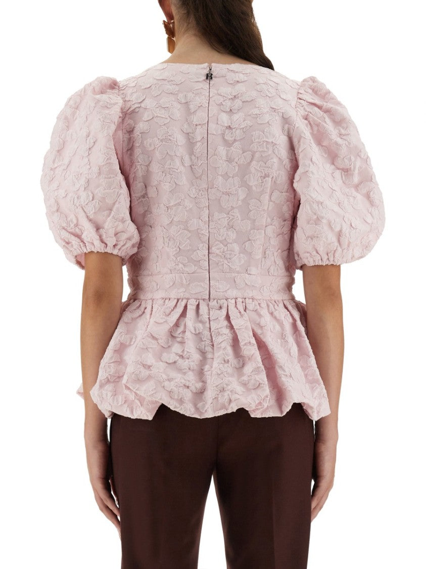 Rotate Birger Christensen Top With Puff Sleeves