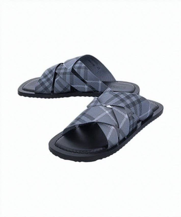 Burberry Crisscross Strap Slip-On Sandals
