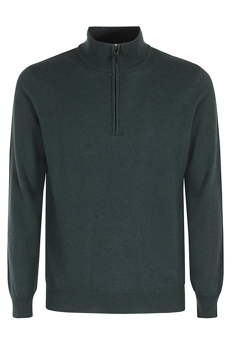 Kangra Stretch Wool Knit Sweater With High Collar