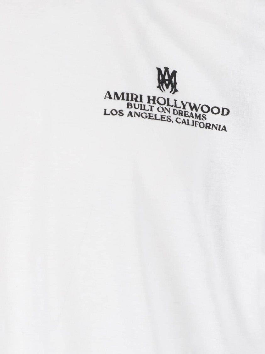 Amiri White Crewneck Logo Cotton T-Shirt