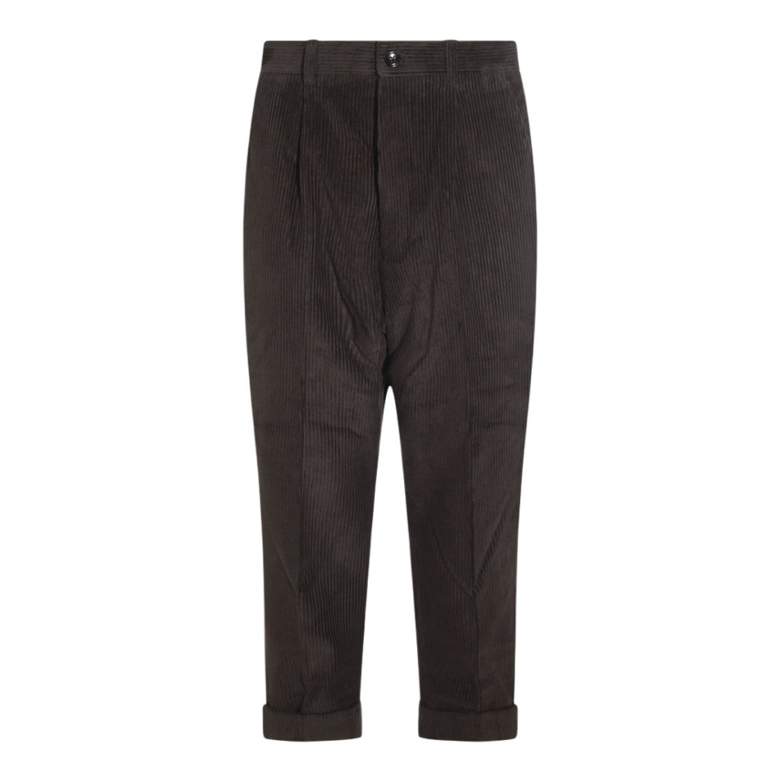 Ami Paris Relaxed Fit Brown Trousers