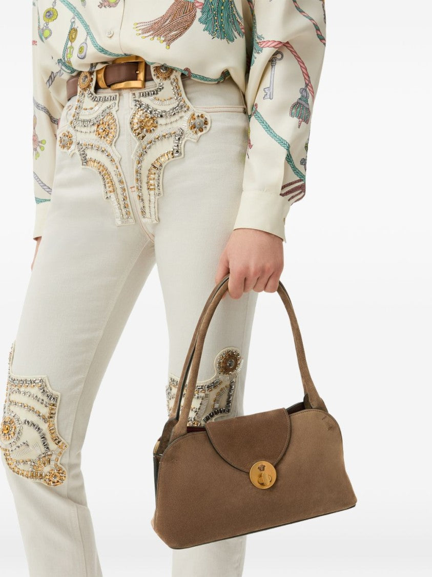 Versace Vivian Small Suede Medusa Handbag