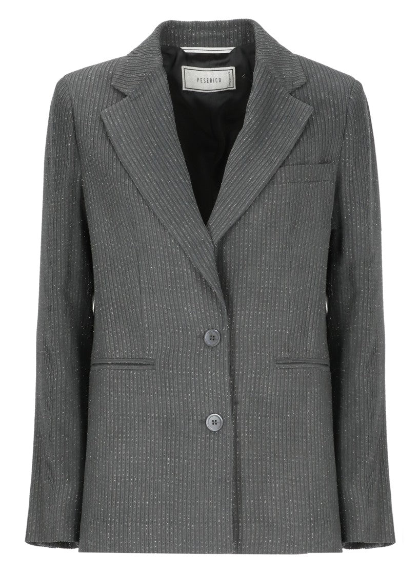 Peserico Grey Lurex Viscose Blazer