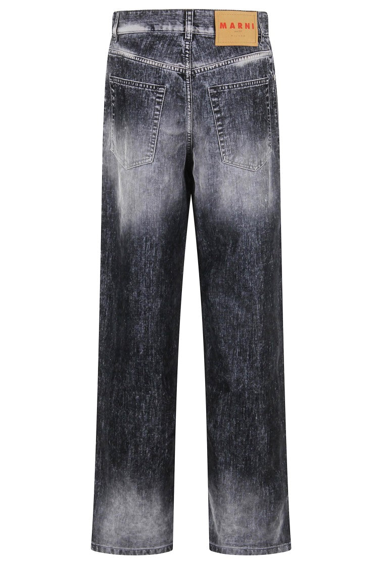 Marni Straight-Leg Velvet-Finish Trousers With Waist Loops