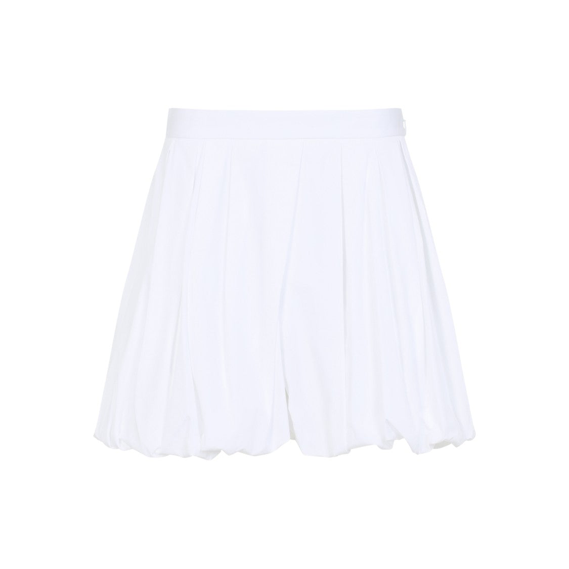 Jil Sander Pleated White Cotton Bermudas With Voluminous Silhouette