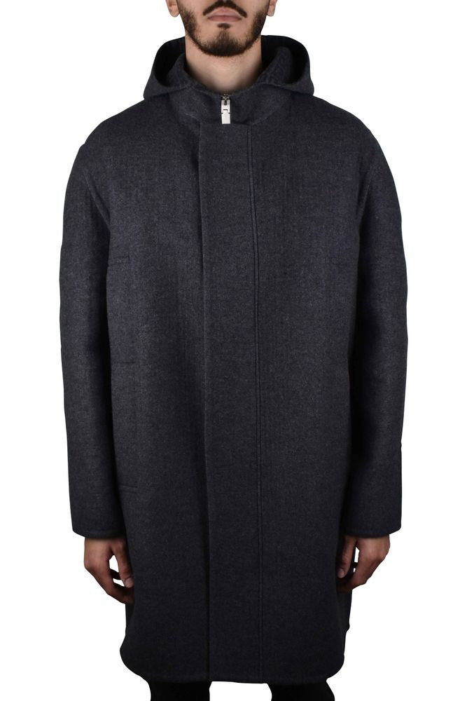 Givenchy Hooded Wool-Silk-Cashmere Blend Coat With Ribbed Details