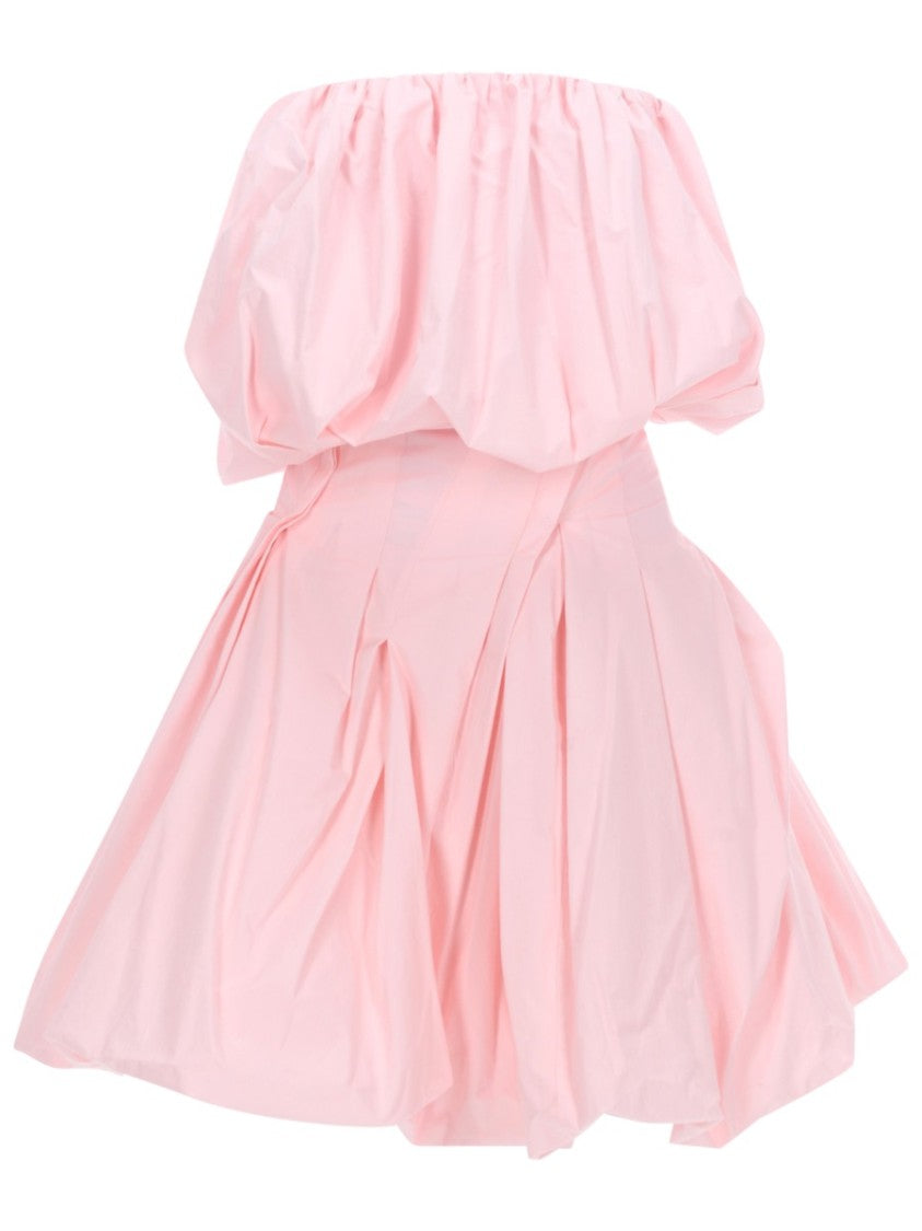 Magda Butrym Strapless Gathered Poplin Mini Dress