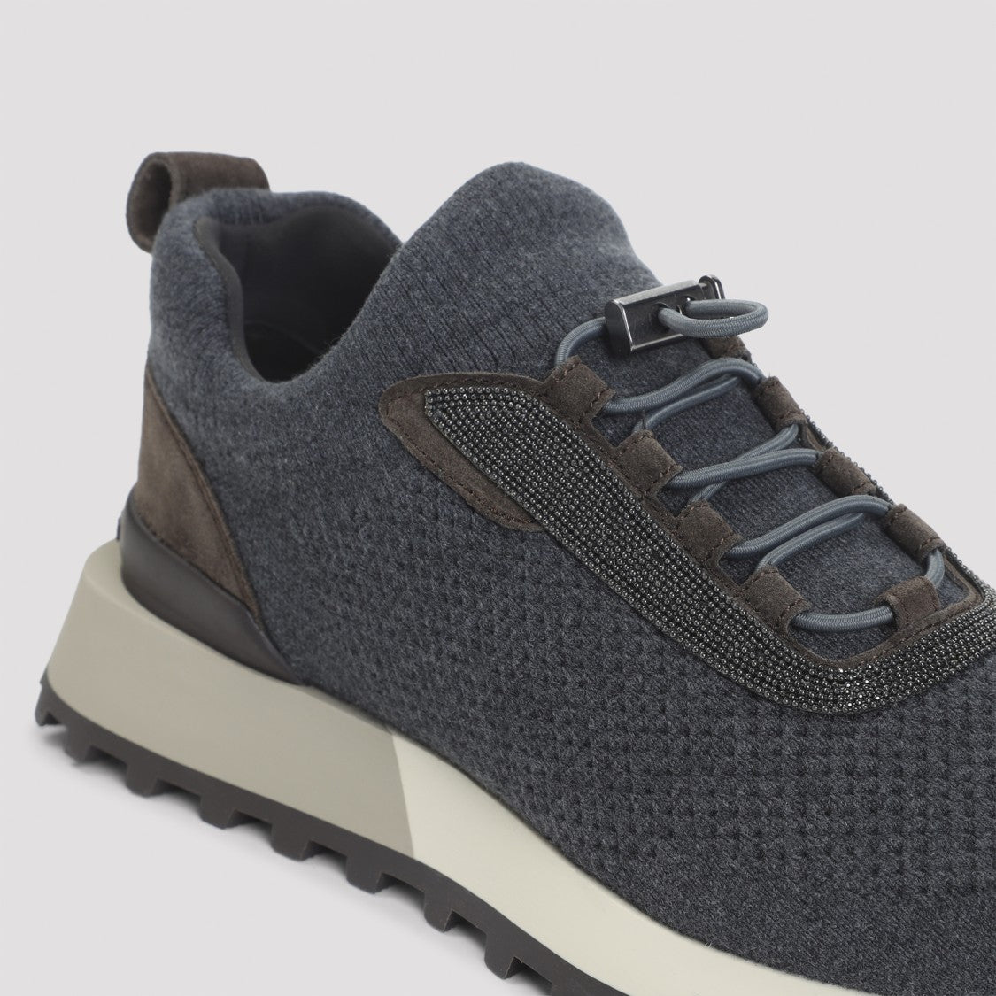 Brunello Cucinelli Black Stone Textile Runner Sneakers