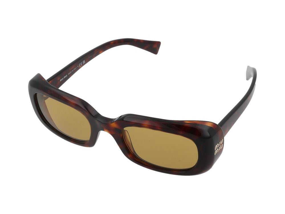 Miu Miu Tortoiseshell B13s Sole Acetate Rectangular Sunglasses