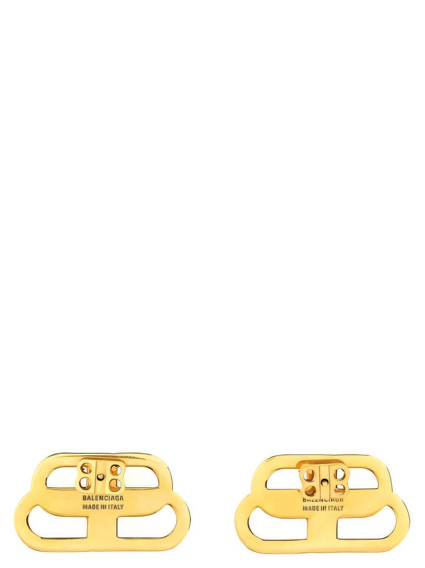 Balenciaga Interlocking Gold Finish Earrings