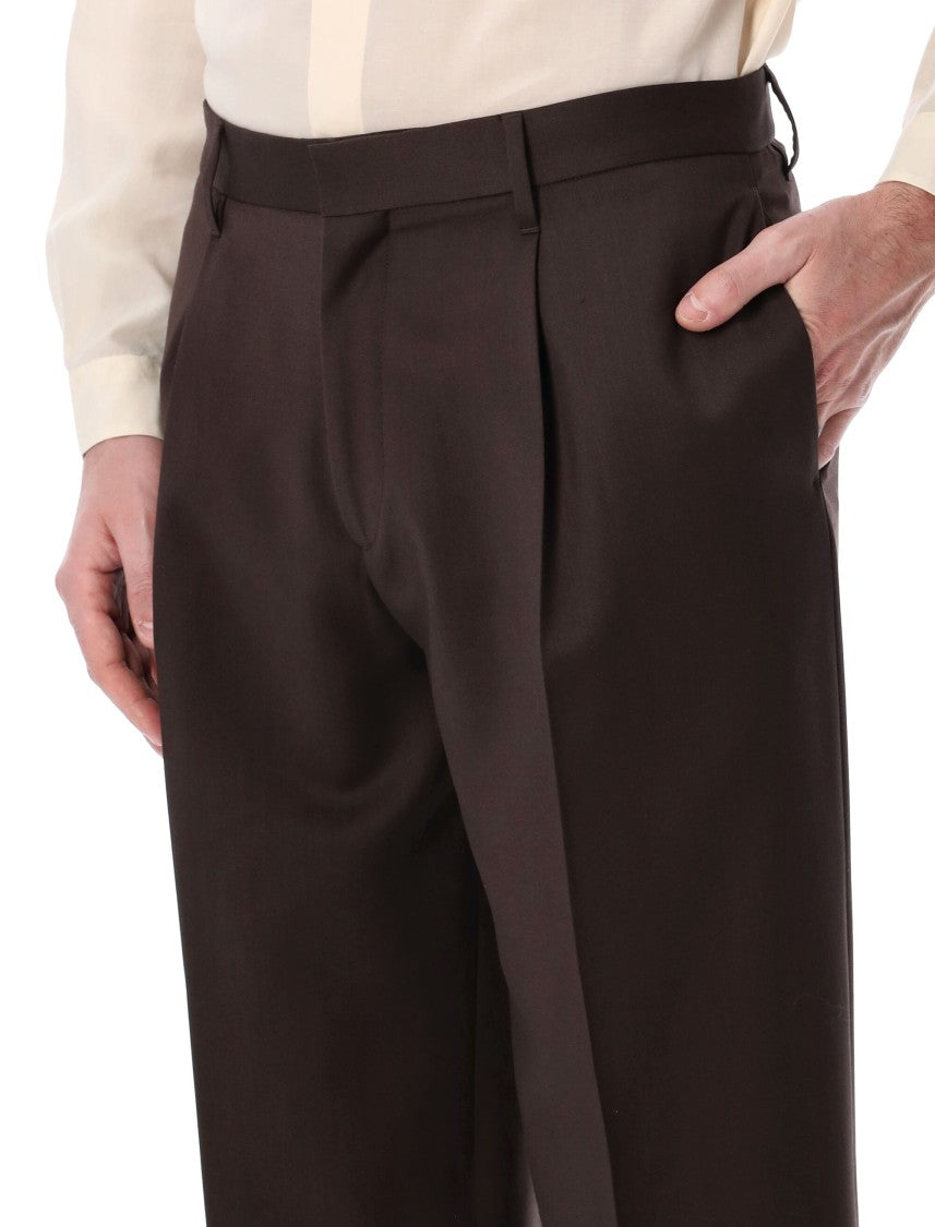 Lardini Brown Sartorial Pleated Trousers