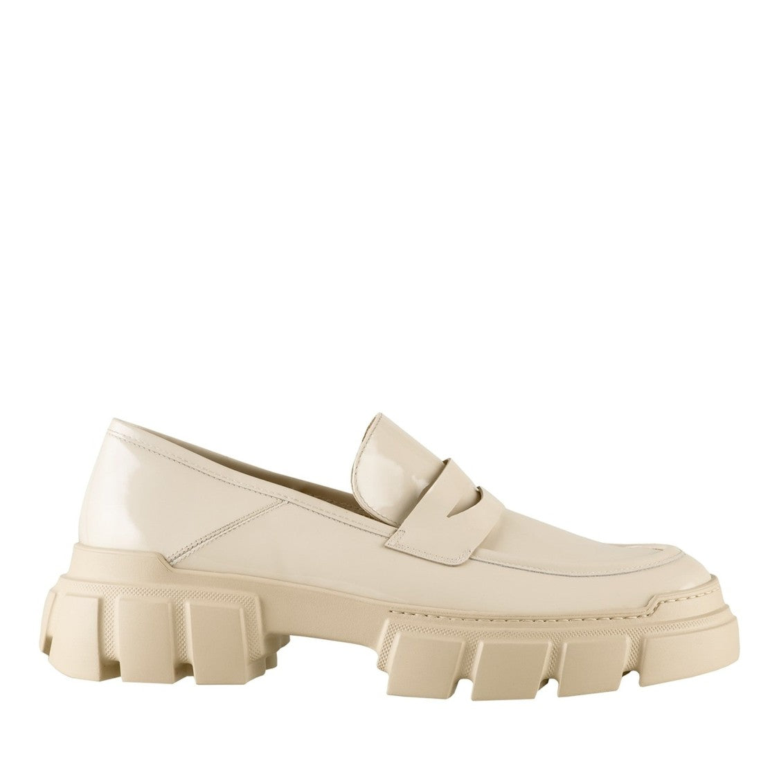 Högl Beige Vince Chunky Patent Leather Loafers