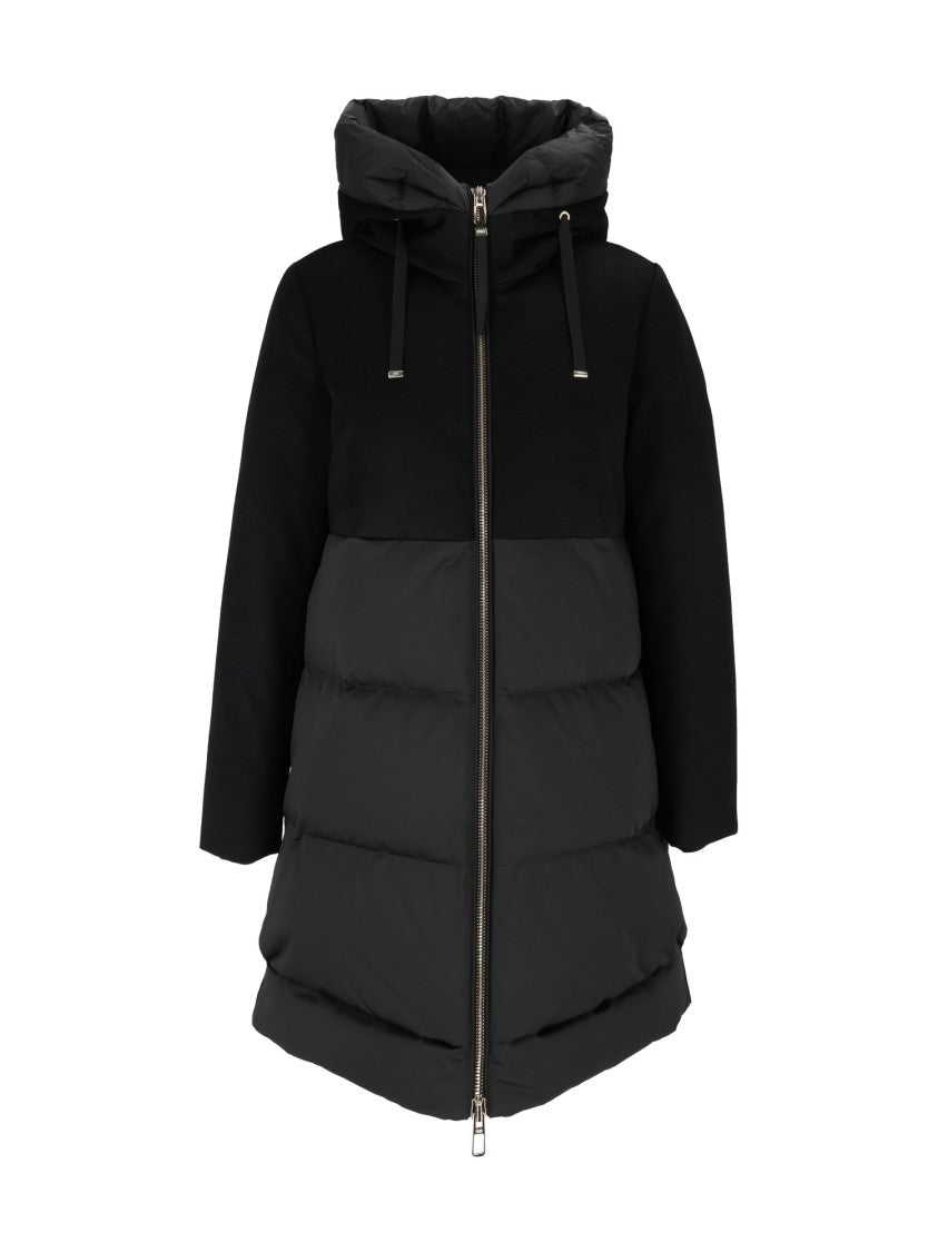 Duno Black Quilted Hooded Padded Down Jacket