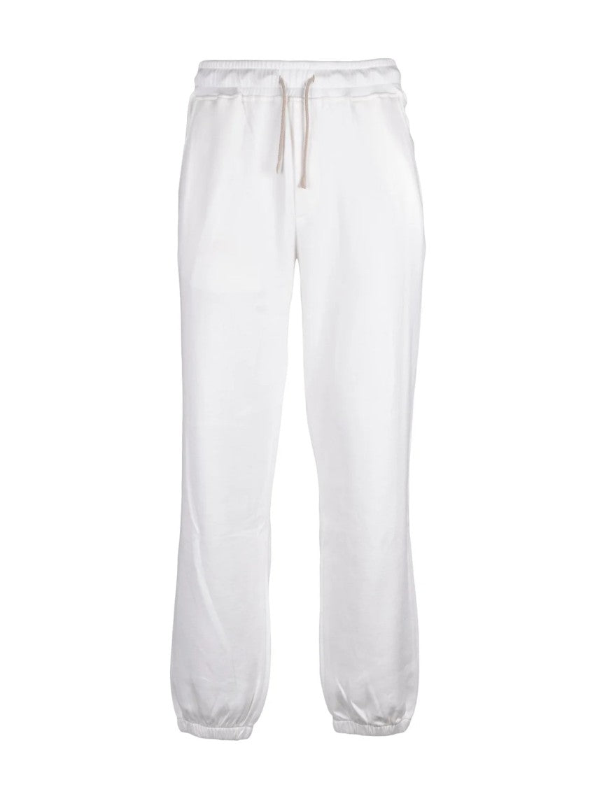 Eleventy Relaxed Fit Cotton Trousers With Elastic Waistband