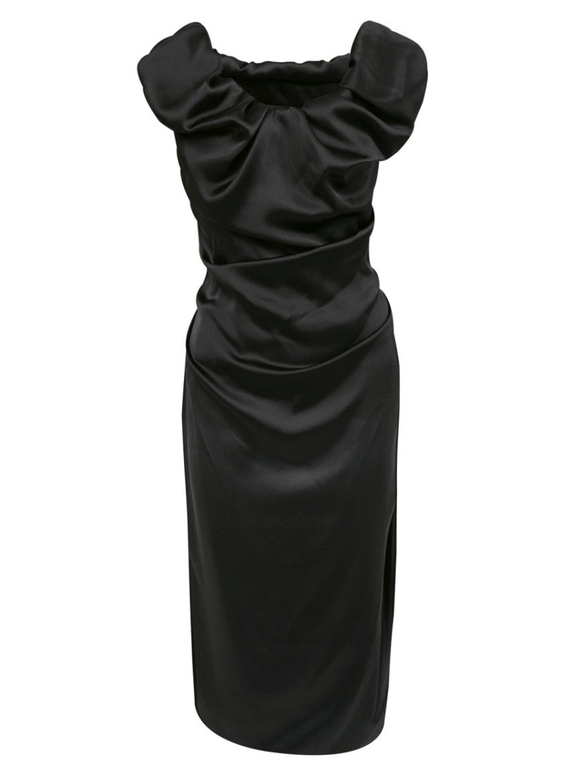 Vivienne Westwood Black Ginnie Amber Polyester Midi Dress